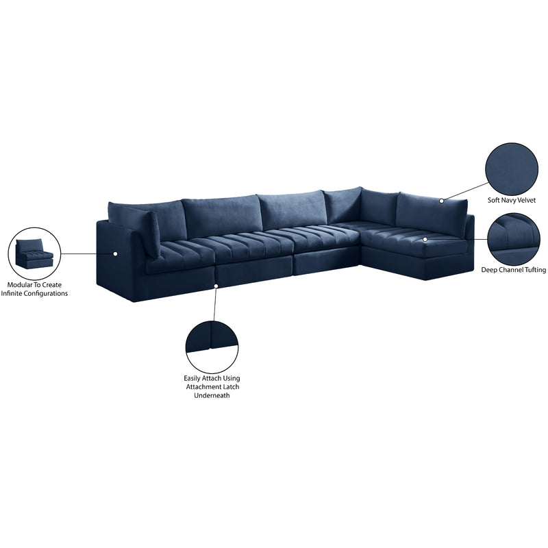 Meridian Jacob Navy Velvet Modular Sectional IMAGE 15