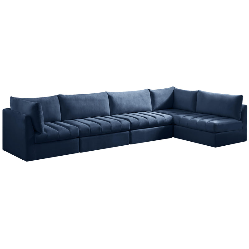 Meridian Jacob Navy Velvet Modular Sectional IMAGE 1