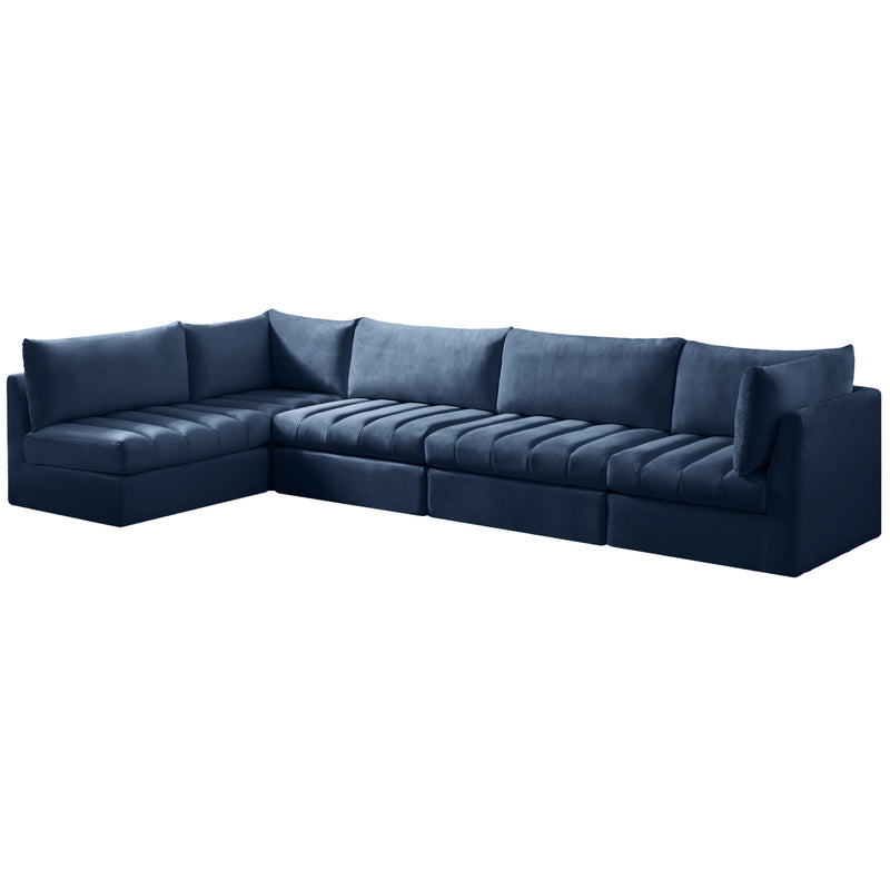 Meridian Jacob Navy Velvet Modular Sectional IMAGE 2