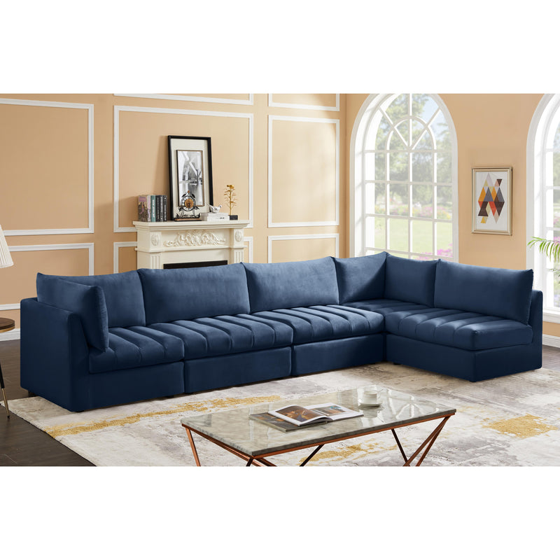 Meridian Jacob Navy Velvet Modular Sectional IMAGE 3