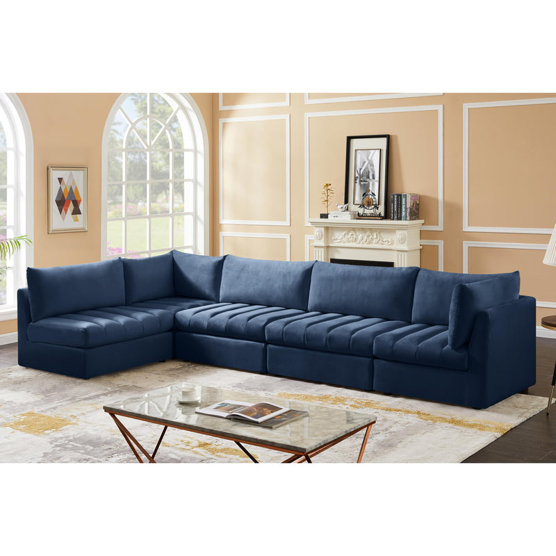 Meridian Jacob Navy Velvet Modular Sectional IMAGE 4