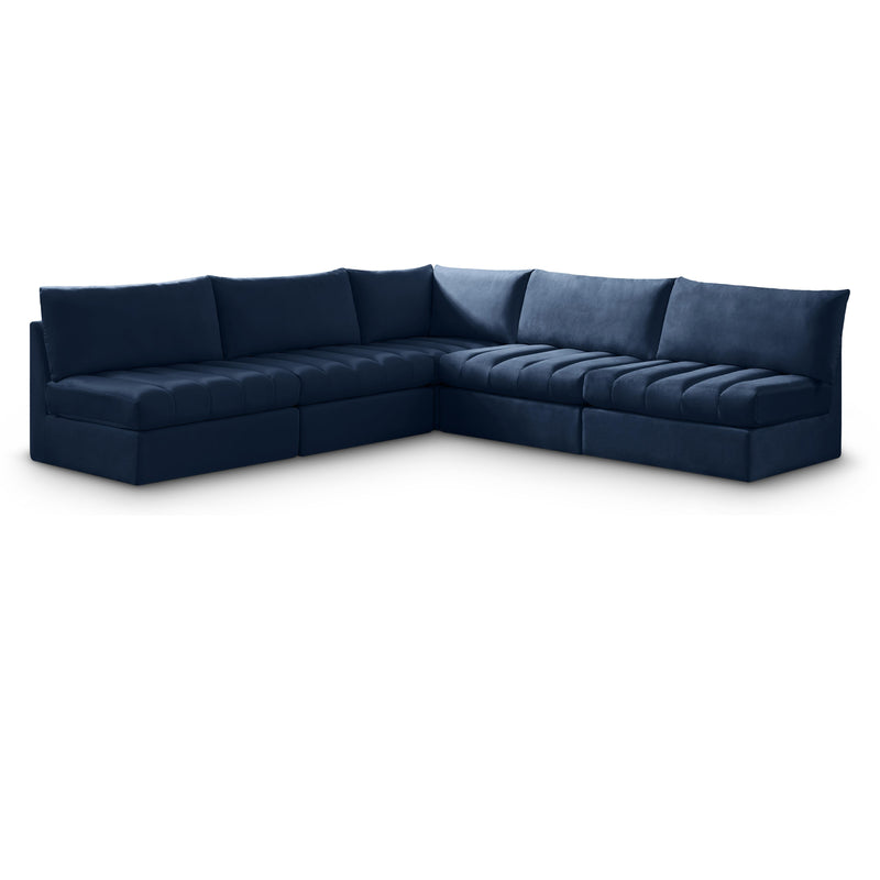Meridian Jacob Navy Velvet Modular Sectional IMAGE 1