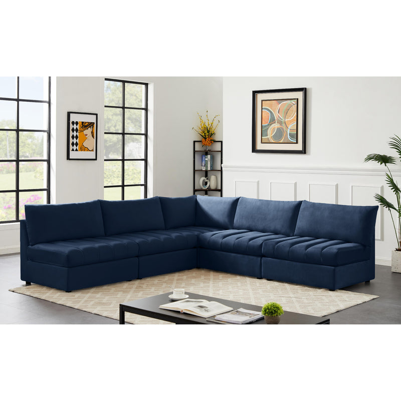 Meridian Jacob Navy Velvet Modular Sectional IMAGE 2