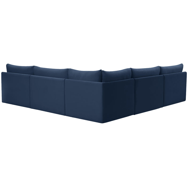 Meridian Jacob Navy Velvet Modular Sectional IMAGE 3