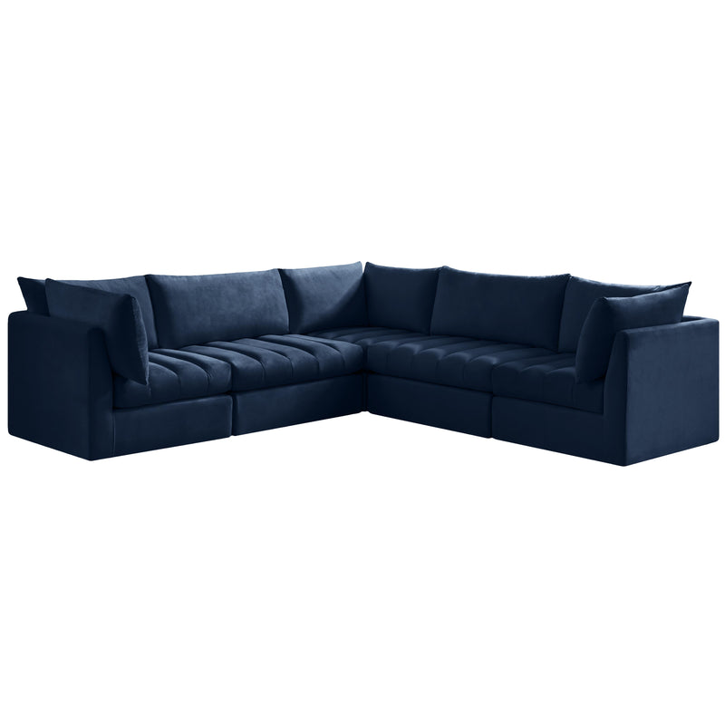 Meridian Jacob Navy Velvet Modular Sectional IMAGE 1