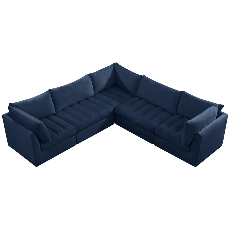 Meridian Jacob Navy Velvet Modular Sectional IMAGE 4