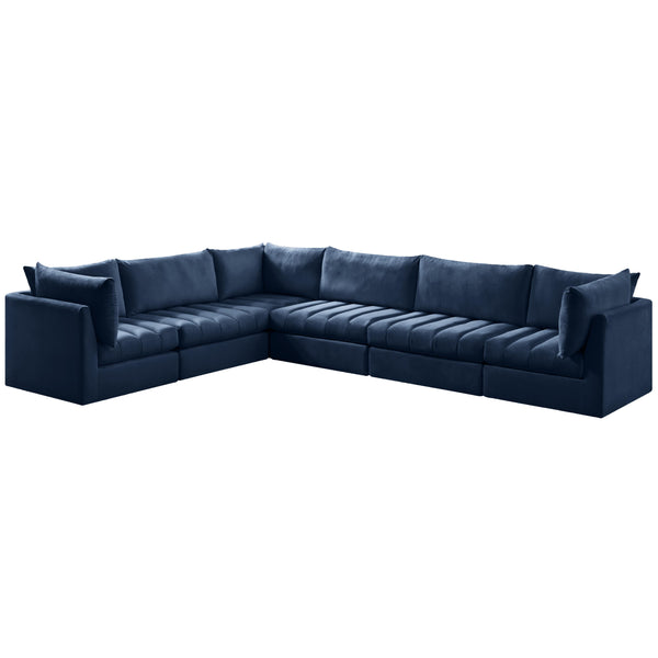 Meridian Jacob Navy Velvet Modular Sectional IMAGE 1