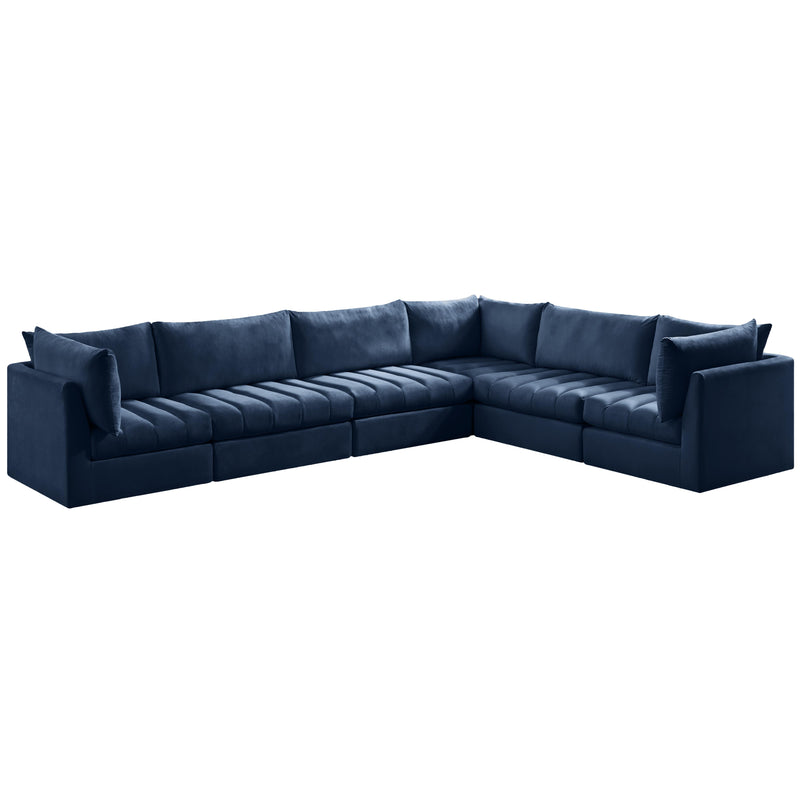 Meridian Jacob Navy Velvet Modular Sectional IMAGE 2