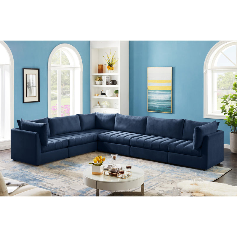 Meridian Jacob Navy Velvet Modular Sectional IMAGE 3