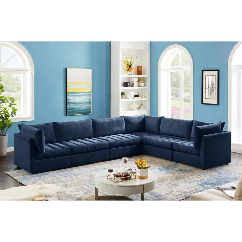 Meridian Jacob Navy Velvet Modular Sectional IMAGE 4