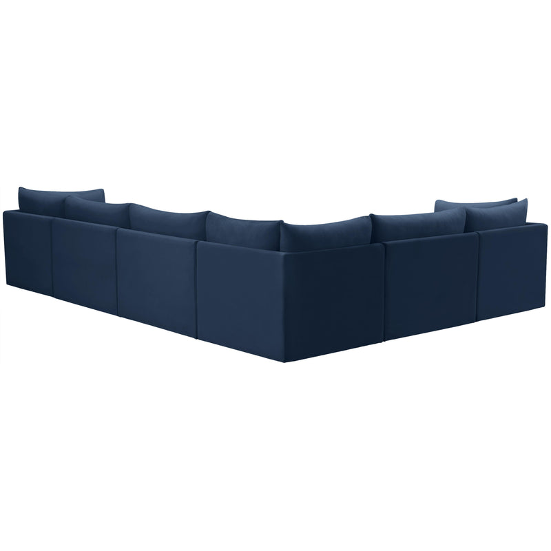 Meridian Jacob Navy Velvet Modular Sectional IMAGE 5