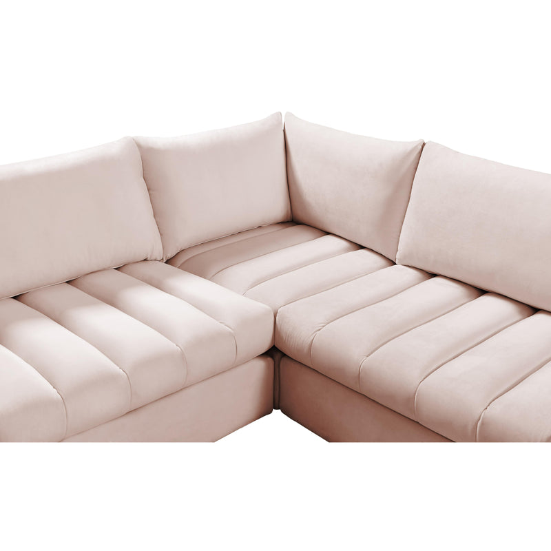 Meridian Jacob Pink Velvet Modular Sectional IMAGE 11