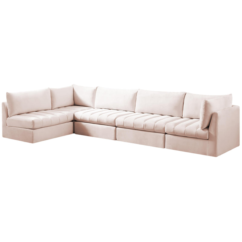 Meridian Jacob Pink Velvet Modular Sectional IMAGE 2