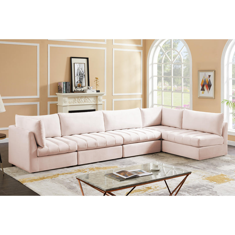 Meridian Jacob Pink Velvet Modular Sectional IMAGE 3