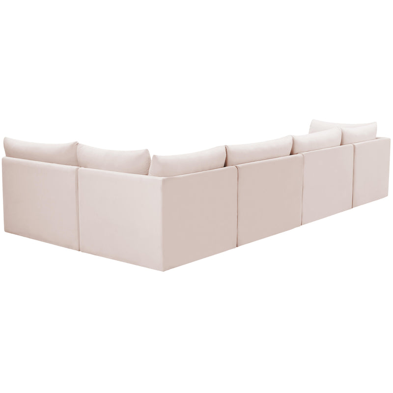 Meridian Jacob Pink Velvet Modular Sectional IMAGE 5