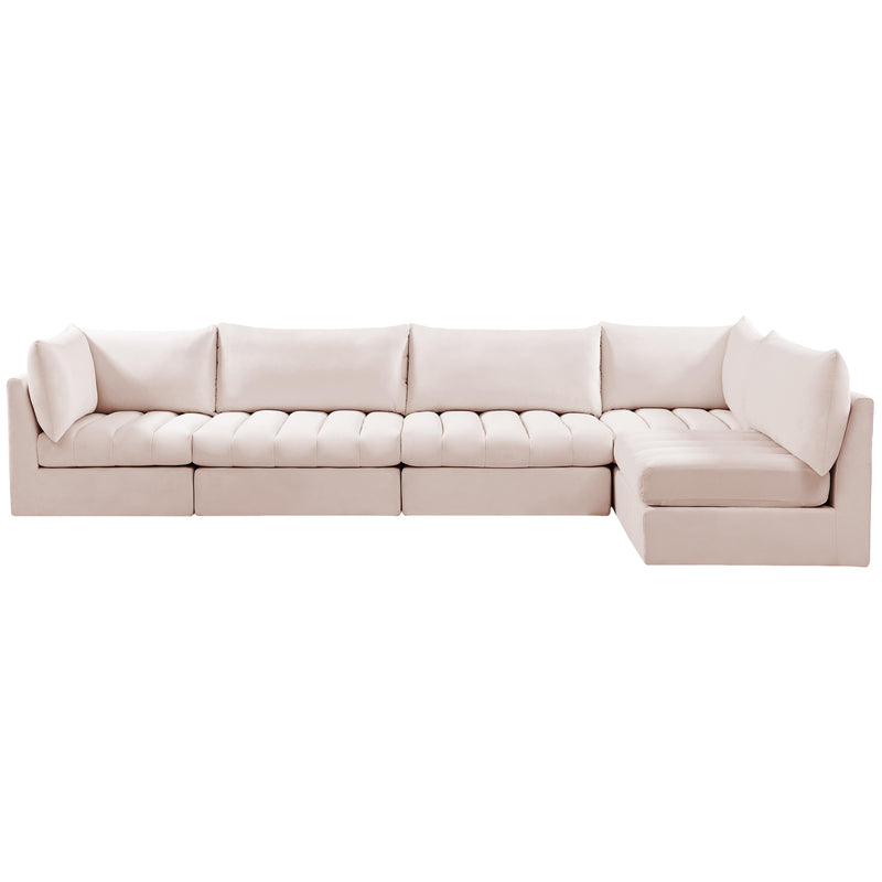 Meridian Jacob Pink Velvet Modular Sectional IMAGE 6