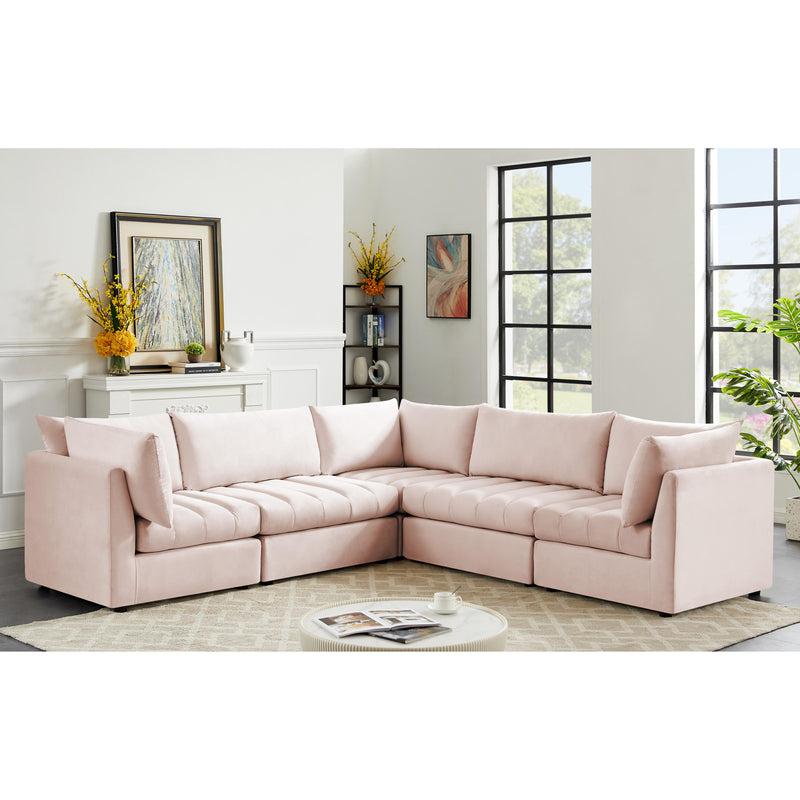 Meridian Jacob Pink Velvet Modular Sectional IMAGE 2