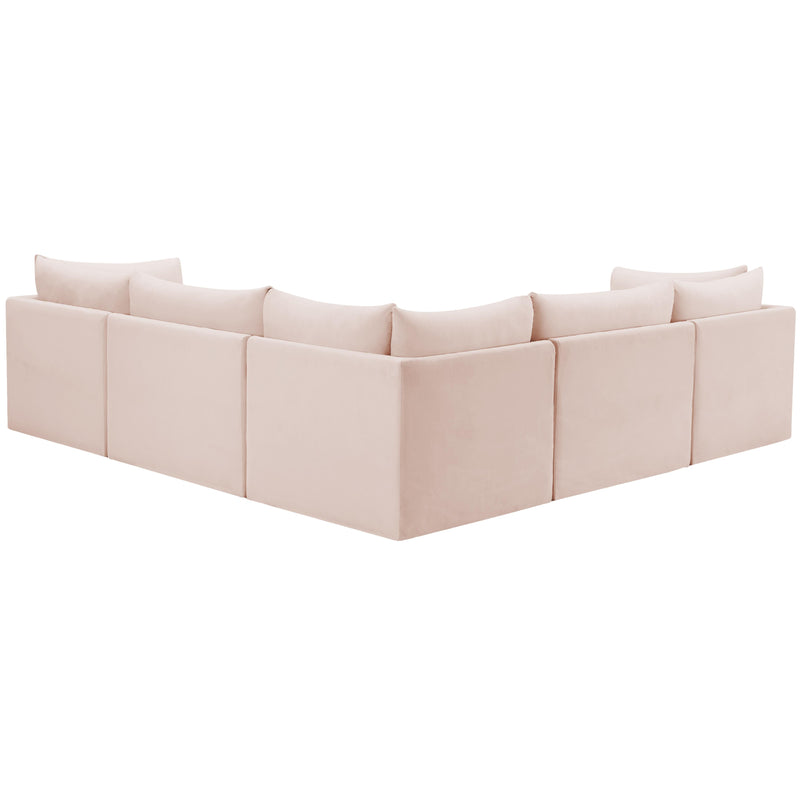 Meridian Jacob Pink Velvet Modular Sectional IMAGE 3