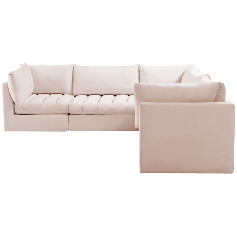 Meridian Jacob Pink Velvet Modular Sectional IMAGE 5