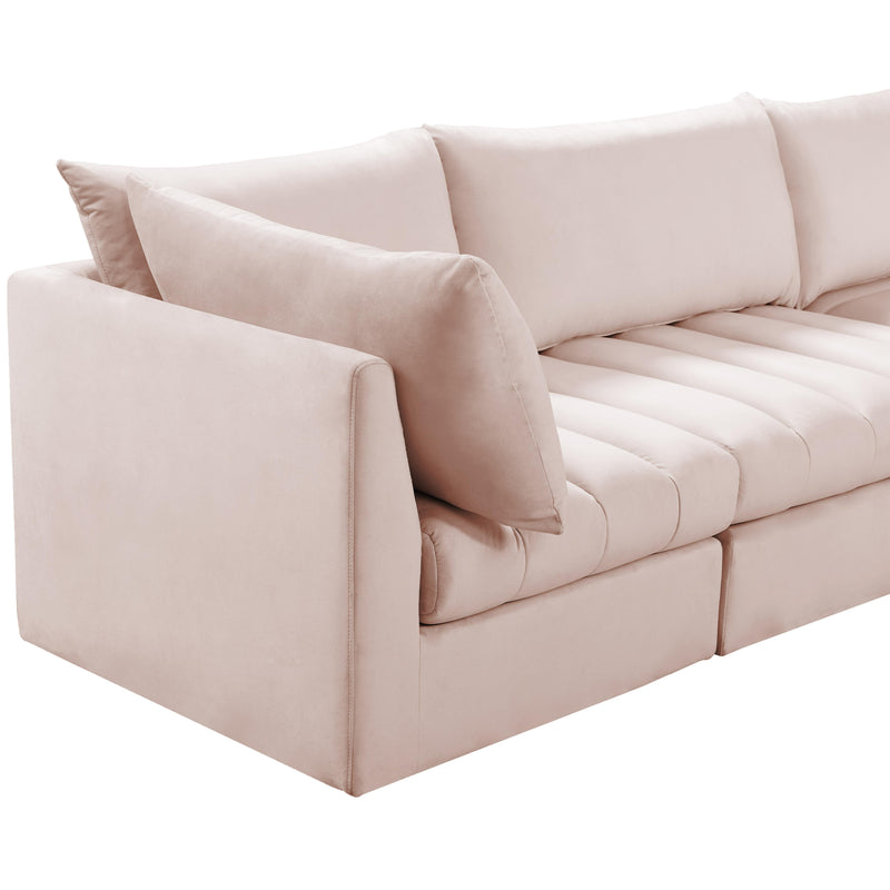 Meridian Jacob Pink Velvet Modular Sectional IMAGE 9