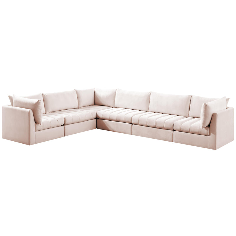 Meridian Jacob Pink Velvet Modular Sectional IMAGE 1