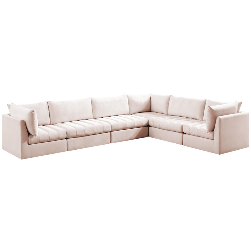 Meridian Jacob Pink Velvet Modular Sectional IMAGE 2