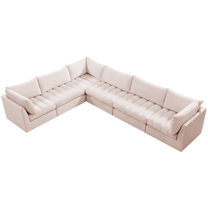 Meridian Jacob Pink Velvet Modular Sectional IMAGE 6