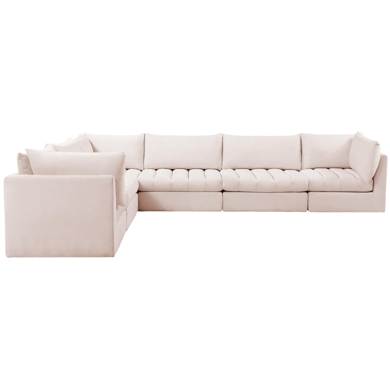 Meridian Jacob Pink Velvet Modular Sectional IMAGE 7