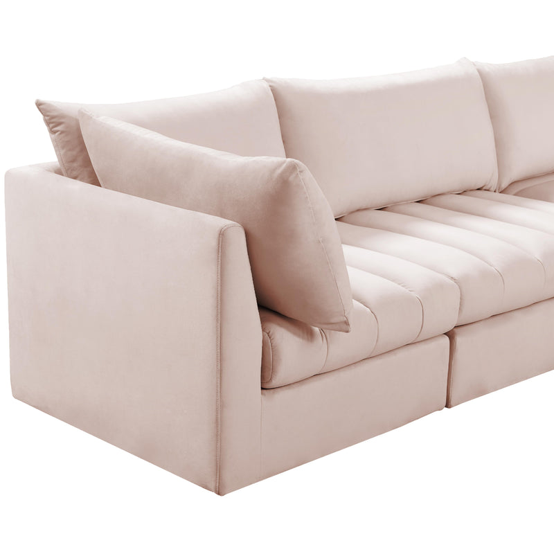 Meridian Jacob Pink Velvet Modular Sectional IMAGE 7