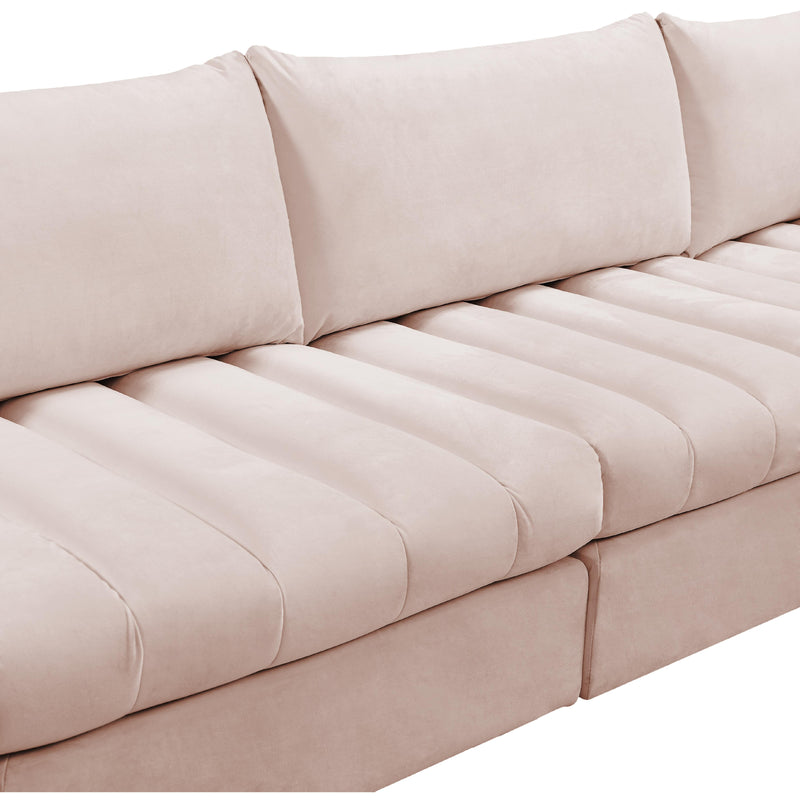 Meridian Jacob Pink Velvet Modular Sectional IMAGE 9