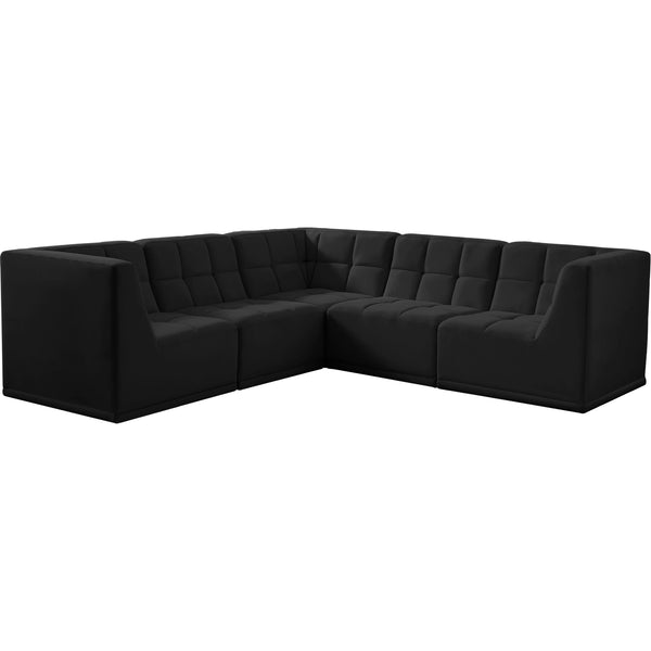 Meridian Relax Black Velvet Modular Sectional IMAGE 1