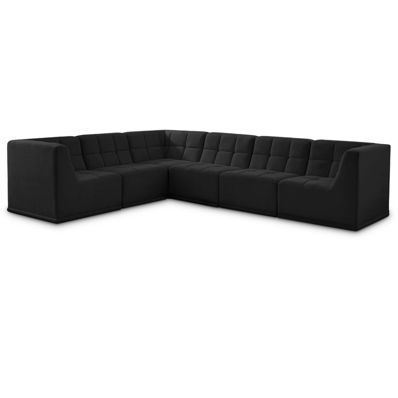 Meridian Relax Black Velvet Modular Sectional IMAGE 1