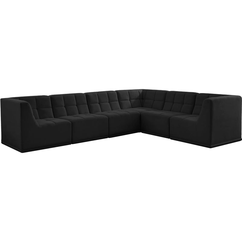Meridian Relax Black Velvet Modular Sectional IMAGE 2