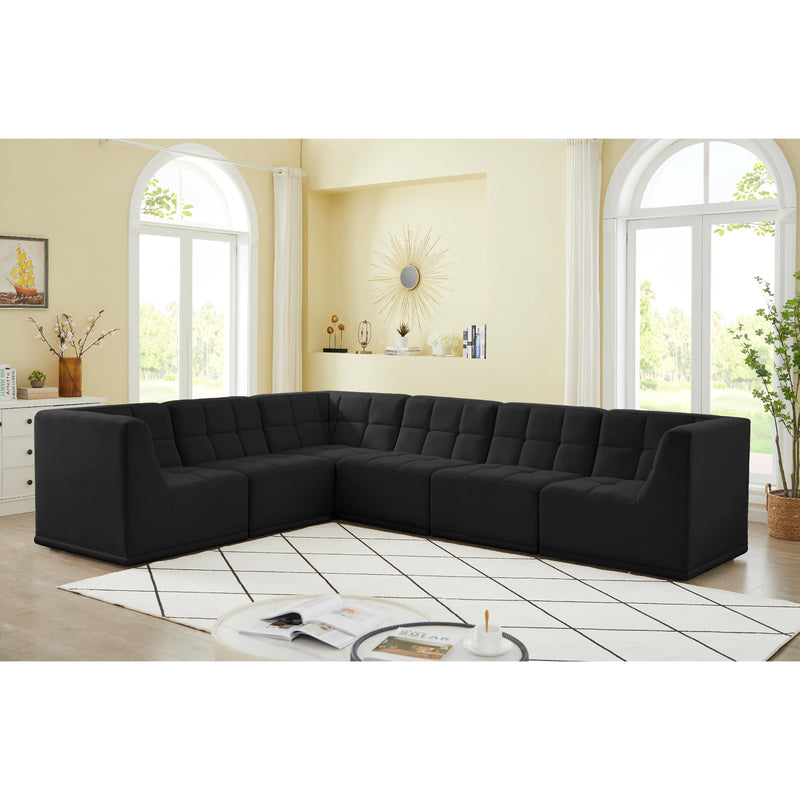 Meridian Relax Black Velvet Modular Sectional IMAGE 3