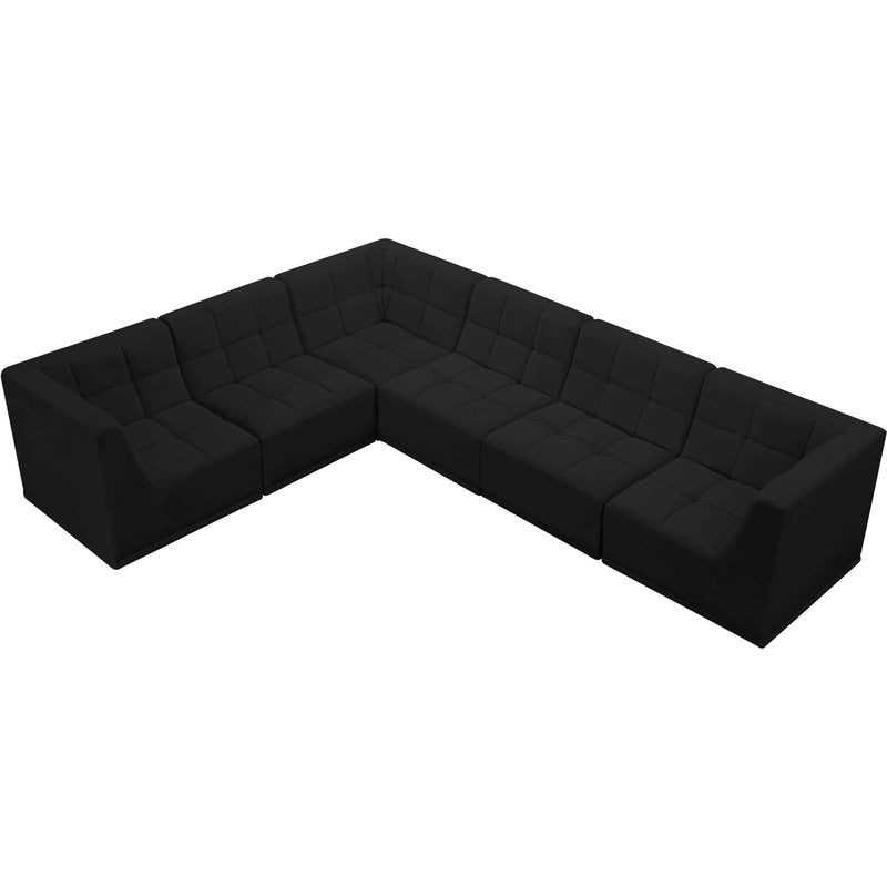 Meridian Relax Black Velvet Modular Sectional IMAGE 7
