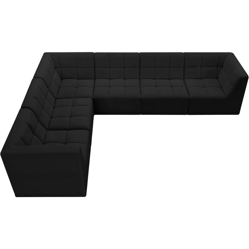 Meridian Relax Black Velvet Modular Sectional IMAGE 8