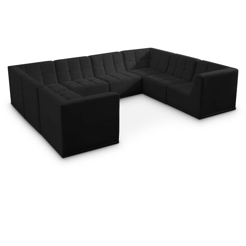 Meridian Relax Black Velvet Modular Sectional IMAGE 1