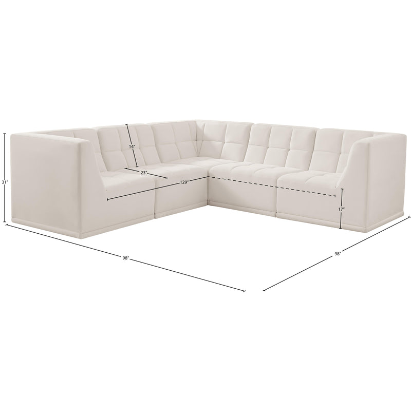 Meridian Relax Cream Velvet Modular Sectional IMAGE 10