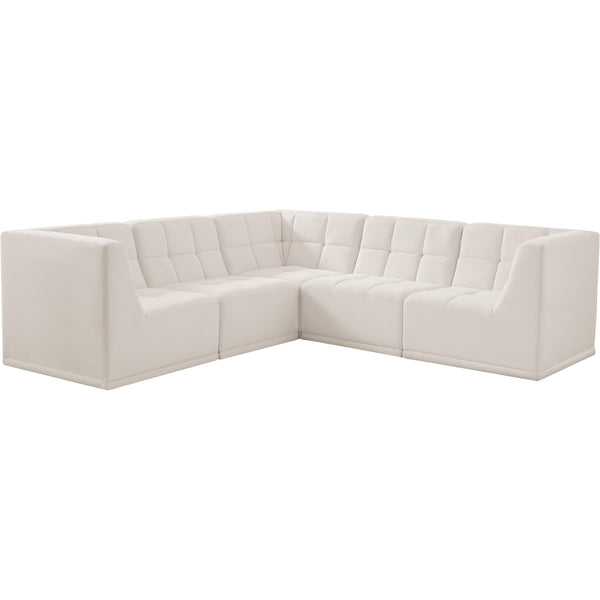 Meridian Relax Cream Velvet Modular Sectional IMAGE 1