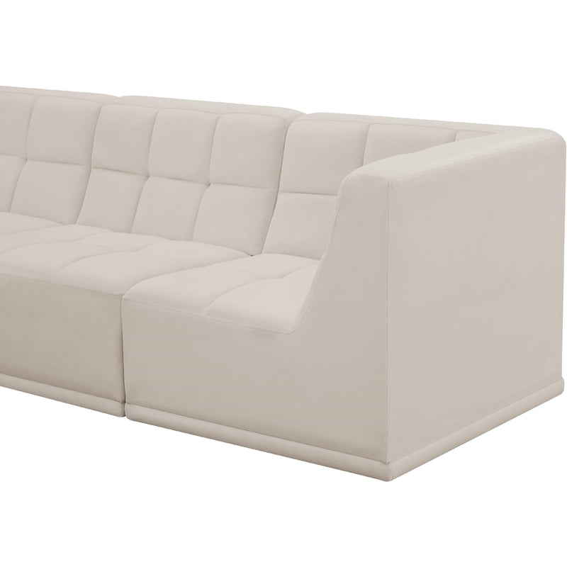Meridian Relax Cream Velvet Modular Sectional IMAGE 11