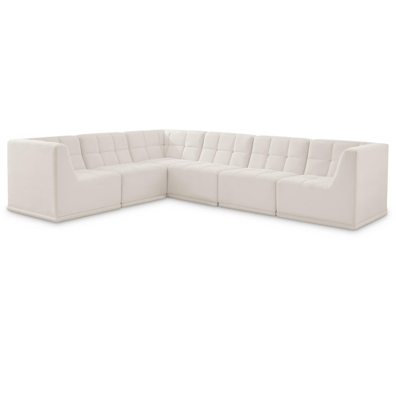 Meridian Relax Cream Velvet Modular Sectional IMAGE 1
