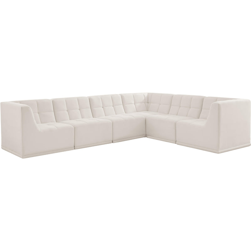 Meridian Relax Cream Velvet Modular Sectional IMAGE 2