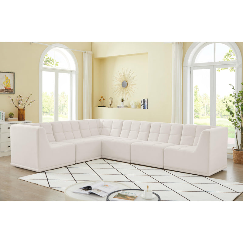 Meridian Relax Cream Velvet Modular Sectional IMAGE 3