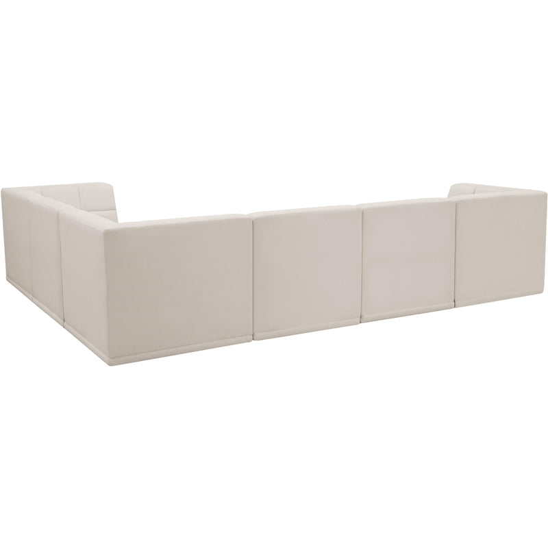 Meridian Relax Cream Velvet Modular Sectional IMAGE 5