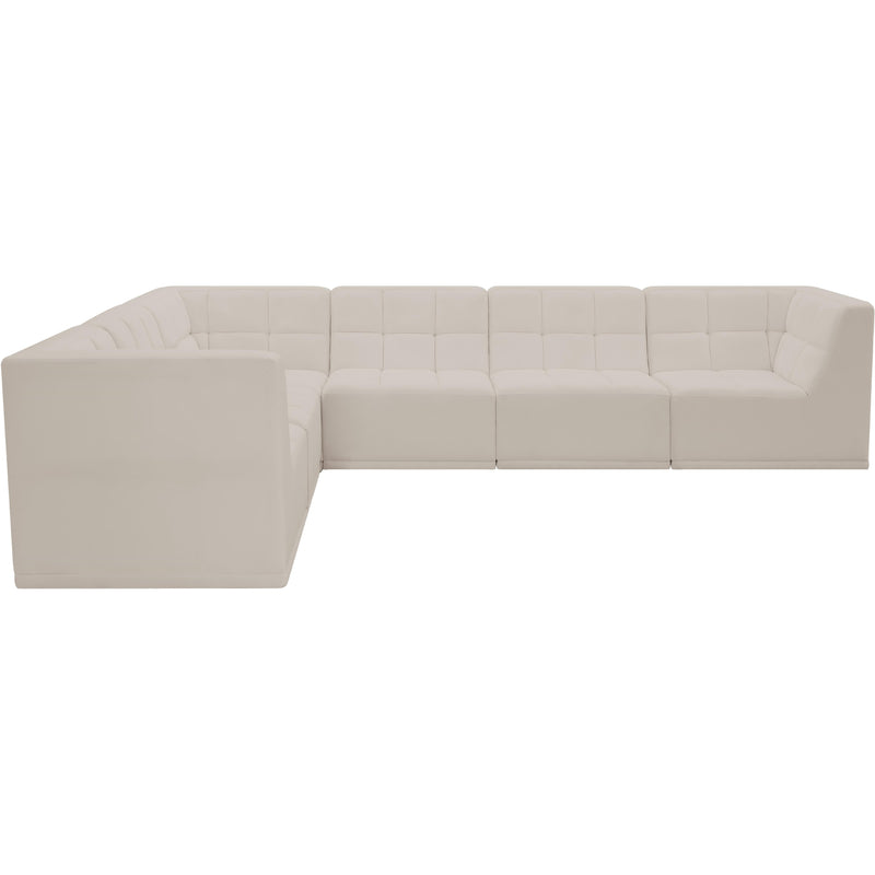 Meridian Relax Cream Velvet Modular Sectional IMAGE 6
