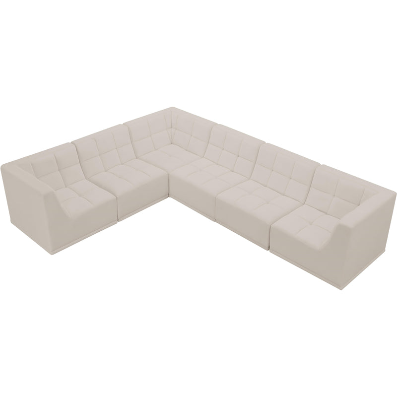 Meridian Relax Cream Velvet Modular Sectional IMAGE 7