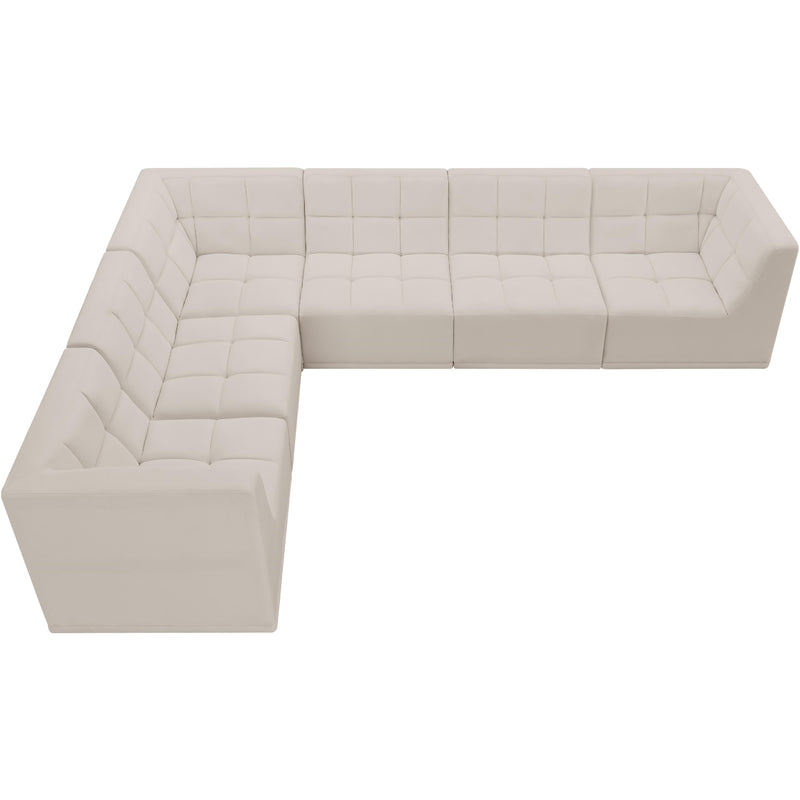 Meridian Relax Cream Velvet Modular Sectional IMAGE 8