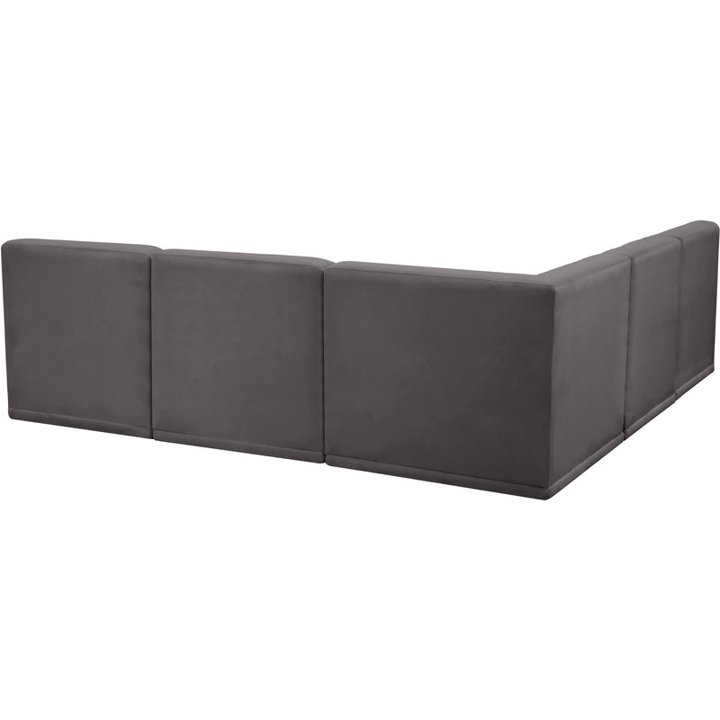 Meridian Relax Grey Velvet Modular Sectional IMAGE 3