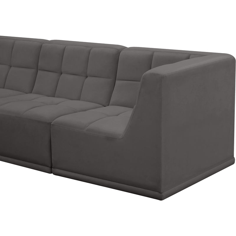 Meridian Relax Grey Velvet Modular Sectional IMAGE 6