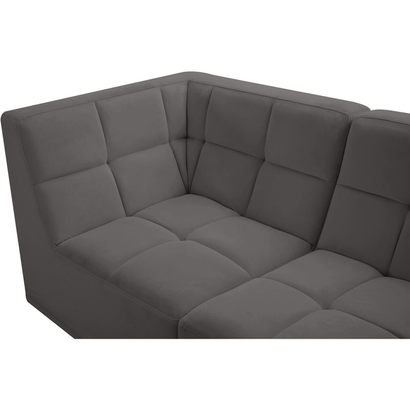 Meridian Relax Grey Velvet Modular Sectional IMAGE 7